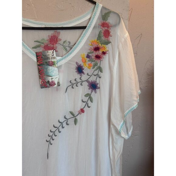 NEW Johnny Was Floral Embroidered Tunic Top 2X - Picture 2 of 7